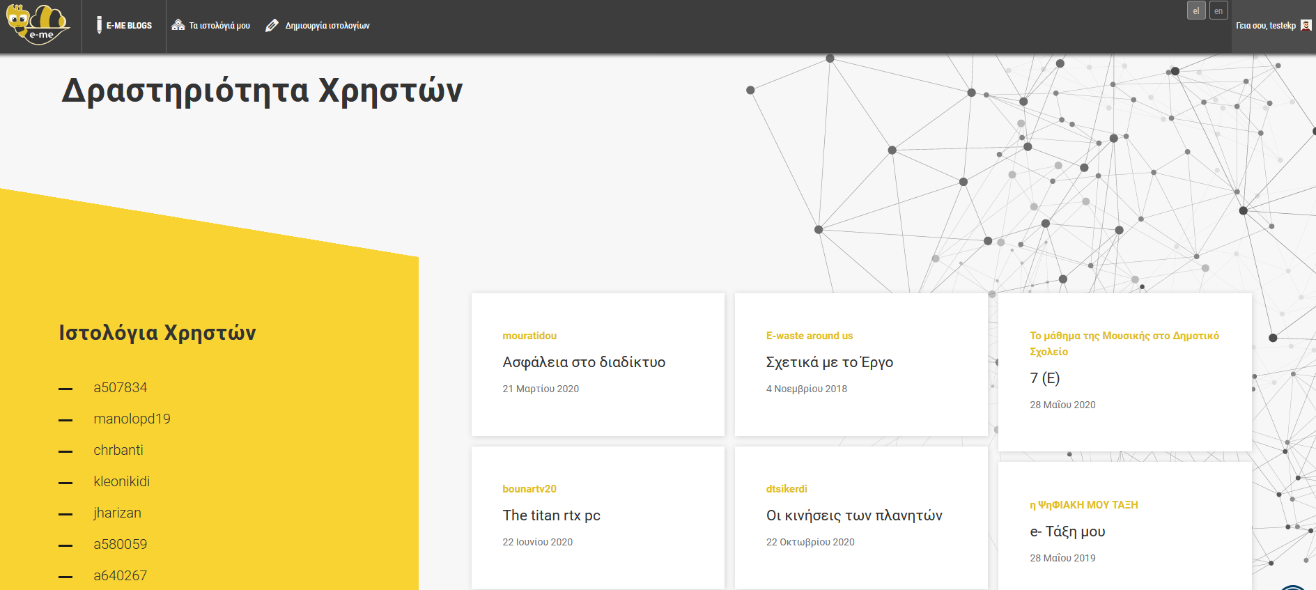 ic Stories: Δραστηριότητα Χρηστών